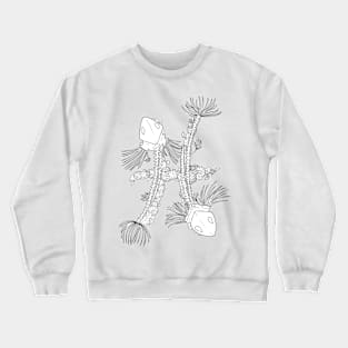 Pisces Skeleton - Black and White Crewneck Sweatshirt